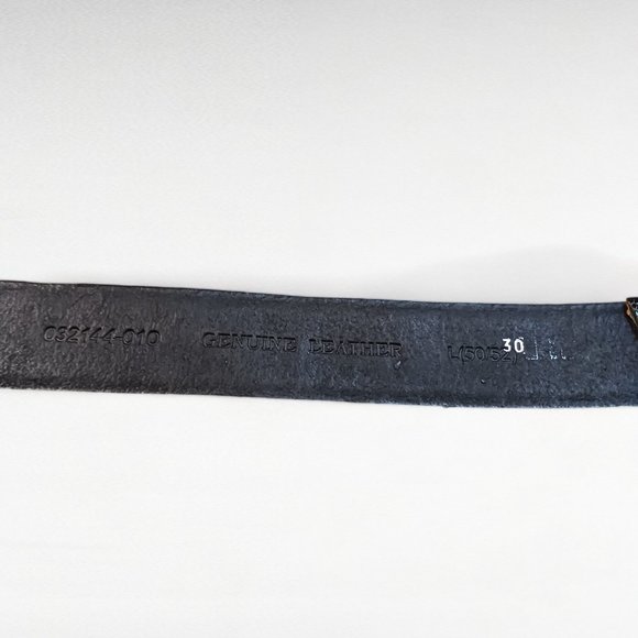 New Mens SNRGY Black Leather Reptile Embossed Brushed Silver Buckle 30" Belt - Picture 4 of 7